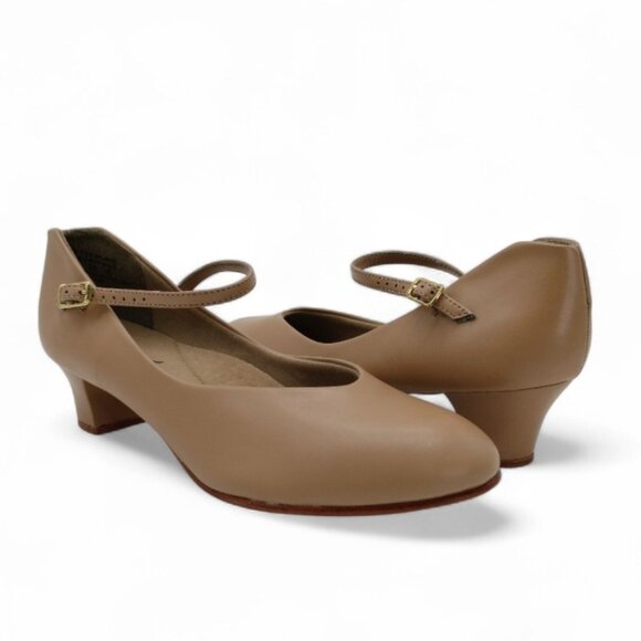 Capezio Women's Size 11 Caramel Jr. Footlight 1.5" Heel Character Dance Shoes - Picture 1 of 14